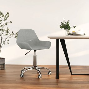 Cadeira de jantar giratória tecido cinzento-claro