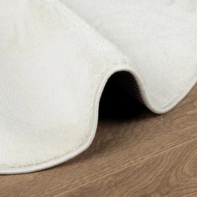 Tapete de pelo curto OVIEDO Ø 80 cm creme