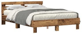 Estrutura de Cama de Madeira Madeira Recuperada 140 x 190 cm