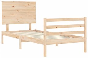 Estrutura de cama com cabeceira 100x200 cm madeira maciça