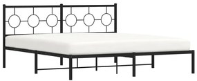 Estrutura de cama em metal com cabeceira 180x200 cm preto