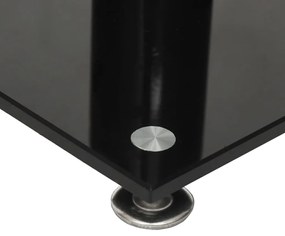 Suportes colunas 2 pcs vidro temperado 1 pilar preto/prateado