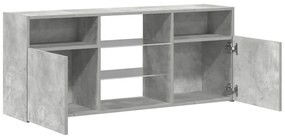 Móvel de TV com luzes LED 120x30x50 cm cinzento cimento
