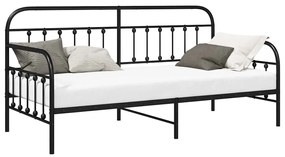 Estrutura de Daybed vidaXL Preta 107x203 cm em Aço