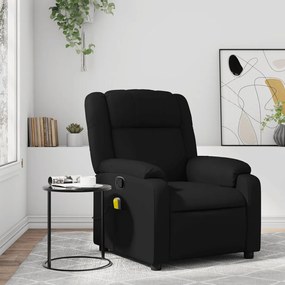 vidaXL Poltrona de massagens reclinável couro artificial preto