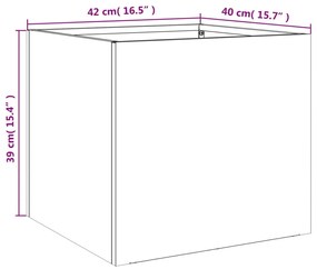 Vaso/floreira 42x40x39 cm aço verde azeitona