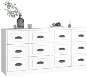 Aparadores 2 pcs derivados de madeira branco brilhante
