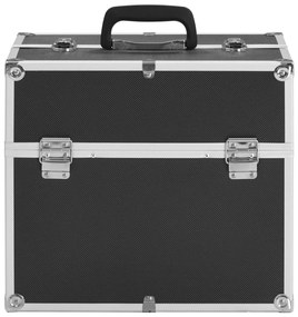 Caixa de maquilhagem 38x23x34 cm alumínio preto