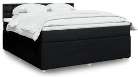 Cama com molas/colchão 180x200 cm tecido preto