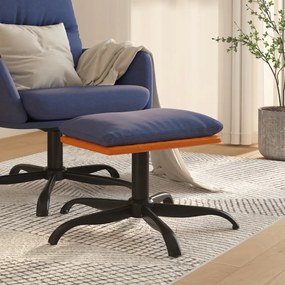 vidaXL Apoio de pés 60x60x36 cm tecido/couro artificial azul