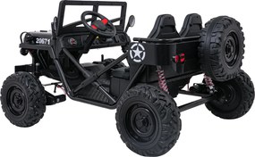Jipe elétrico para Crianças 2V 4x4 STAR Veículo Militar STAR, Rodas de espuma EVA, Controle remoto Preto