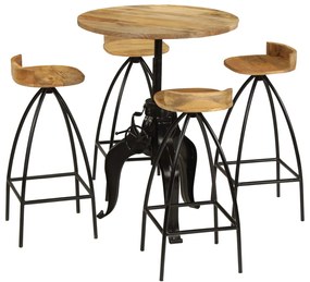 Conjunto de bar 5 pcs madeira de mangueira maciça