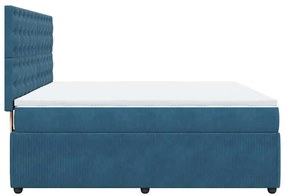 Cama com molas/colchão 180x200 cm veludo azul