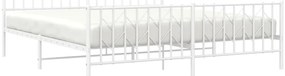 Estrutura de cama com cabeceira e pés 180x200 cm metal branco
