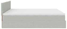 Estrutura de cama otomana com colchão 160x200 cm cinzento claro