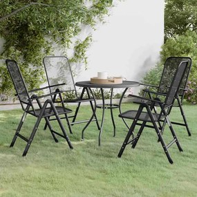 vidaXL 5 pcs conj. de jantar p/ jardim malha metal expandido antracite