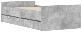 Estrutura de cama com gavetas 90x200 cm cinzento-cimento