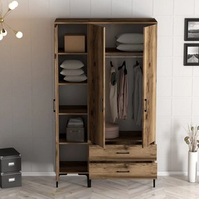 Roupeiro Kumsal PT – Nogueira – 120 x 47,5 x 201,4 cm
