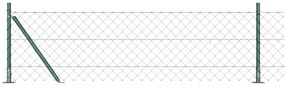 Cerca de Cadeia com 7 Postes com Flange 0,4x10 m Aço Galvanizado
