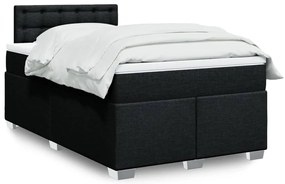 Cama boxspring com colchão 120x190 cm tecido preto