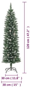 Árvore de Natal artificial fina com suporte 120 cm PVC