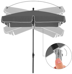 Guarda-sol jardim, varanda, praia 180 x 125 cm com inclinação Cinzento