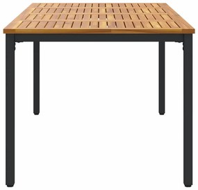 Mesa de Jardim 180 x 90 x 75 cm em madeira de acácia e metal