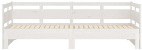 Estrutura sofá-cama de puxar pinho maciço branco 2x(90x190) cm