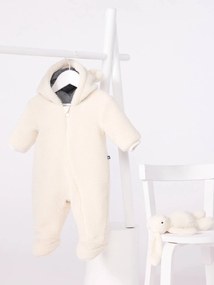 Macacão em sherpa com orelhas e forro mil-raias PETIT BATEAU, para bebé cru