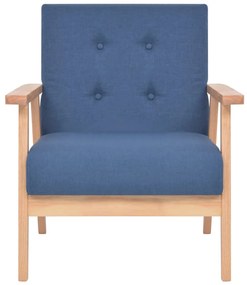 Conjunto de sofás 3 pcs tecido azul