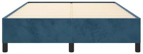 Estrutura de cama sem colchão 140x200 cm veludo azul-escuro
