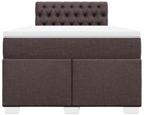 Cama com molas/colchão 120x200 cm tecido castanho-escuro
