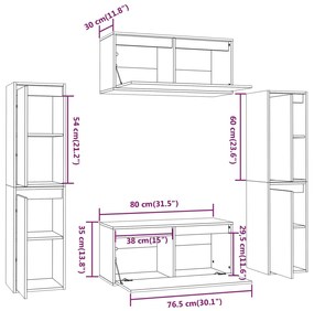 Móveis de TV 6 pcs madeira de pinho maciça