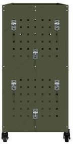 Carro de Ferramentas com prateleira com roda Verde-oliva 75 x 35 x 73
