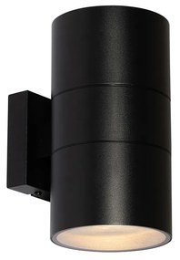 Candeeiro de parede exterior moderno preto 2 luzes AR111 IP44 - Duo Moderno
