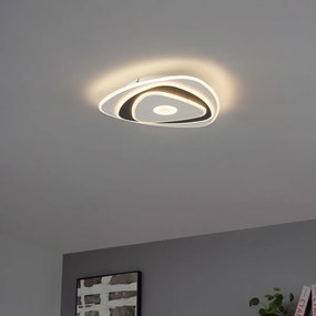 Plafon de design branco com forma orgânica cinza escura incl. LED regulável - Taylor