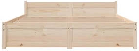 Estrutura de cama casal 135x190 cm madeira maciça