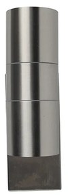 Candeeiro de parede exterior em aço 2 luzes IP44 com sensor crepuscular - Duo Moderno