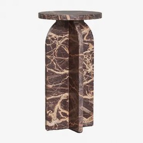 Mesa Auxiliar Redonda Ø30 Cm Em Mármore Graham Mármore Vermelho - Sklum