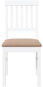 Cadeiras de jantar com almofadões 2 pcs madeira maciça branco