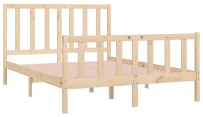 Estrutura de cama pequena casal 120x190 cm pinho maciço