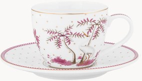 Chávenas de café expresso e pires em porcelana Jolie Dots, conjunto de 2