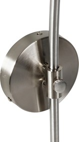 Candeeiro de Arco de Parede Inteligente Aço com Abajur Branco incl. WiFi G125 - Bow