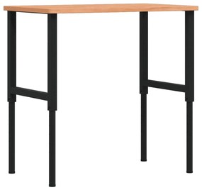 Bancada retangular 100x60x(71,5-98) cm madeira de faia maciça