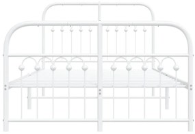 Estrutura de cama com cabeceira e pés 120x190 cm metal branco