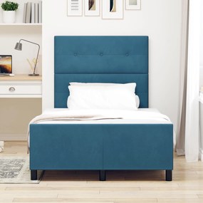 Estrutura de Cama vidaXL Azul Escuro 120x190 cm Veludo