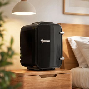 Mini-frigorífico portátil com função de refrigeração e aquecimento, 12 V/230 V, 4 L, 28 x 20,5 x 29,5 cm, preto