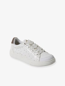 Sapatilhas com detalhes dourados, para criança branco estampado
