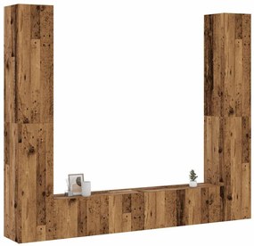 armários de TV montados na parede 6 pcs madeira velha