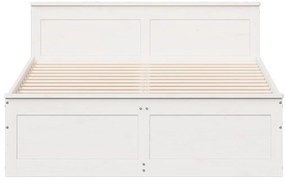 Cama sem colchão com cabeceira 150x200 cm pinho maciço branco